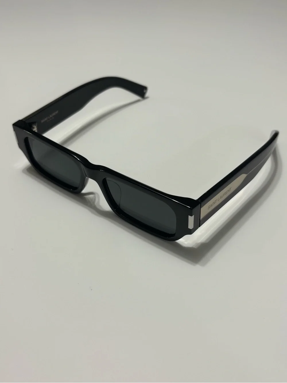 Saint Laurent SL 660/F 001 Black Rectangular Sunglasses 54-17-145 Japan
